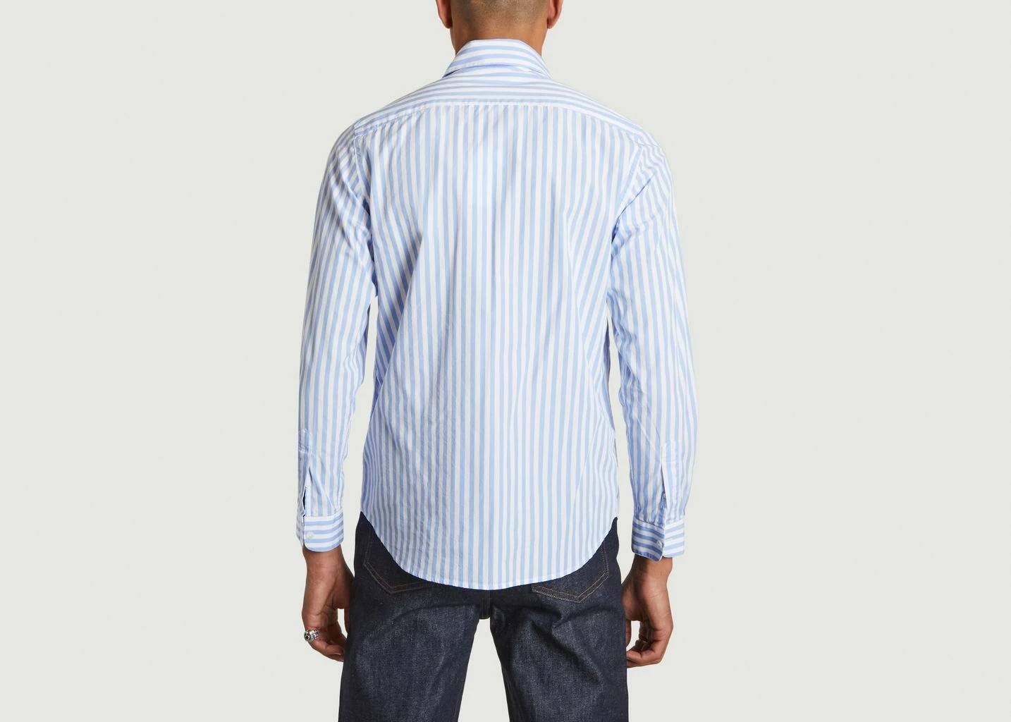 Harmony Slim Fit Striped Shirt In Organic Cotton Célestin 2 Harmony Slim Fit Striped Shirt In Organic Cotton Célestin