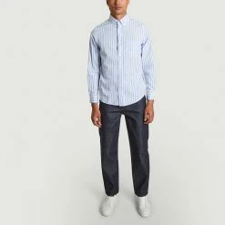 Harmony Slim Fit Striped Shirt In Organic Cotton Célestin 5 Harmony Slim Fit Striped Shirt In Organic Cotton Célestin