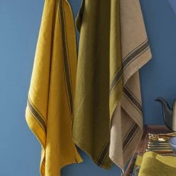 Harmony Linen Tea Towel In Anis