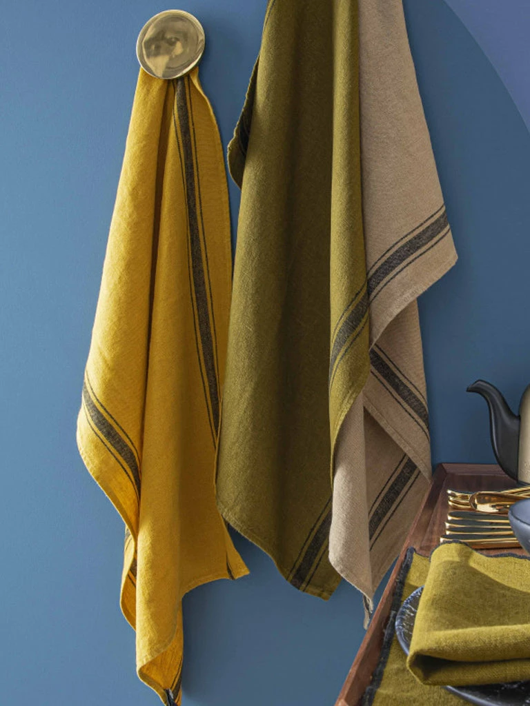 Harmony Linen Tea Towel In Anis 1 Harmony Linen Tea Towel In Anis