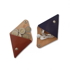 Bornisimo Triangular Leather Coin Purse Black