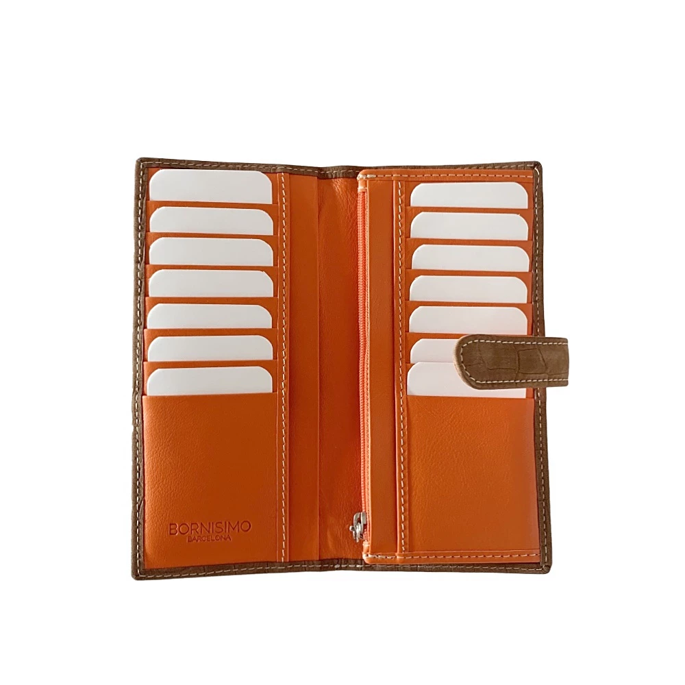Bornisimo Elba Camel Orange Leather Woman Wallet 2 Bornisimo Elba Camel Orange Leather Woman Wallet