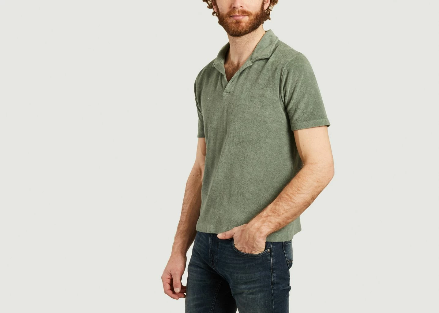 Harmony Green Tao Terry Polo Shirt 1 Harmony Green Tao Terry Polo Shirt