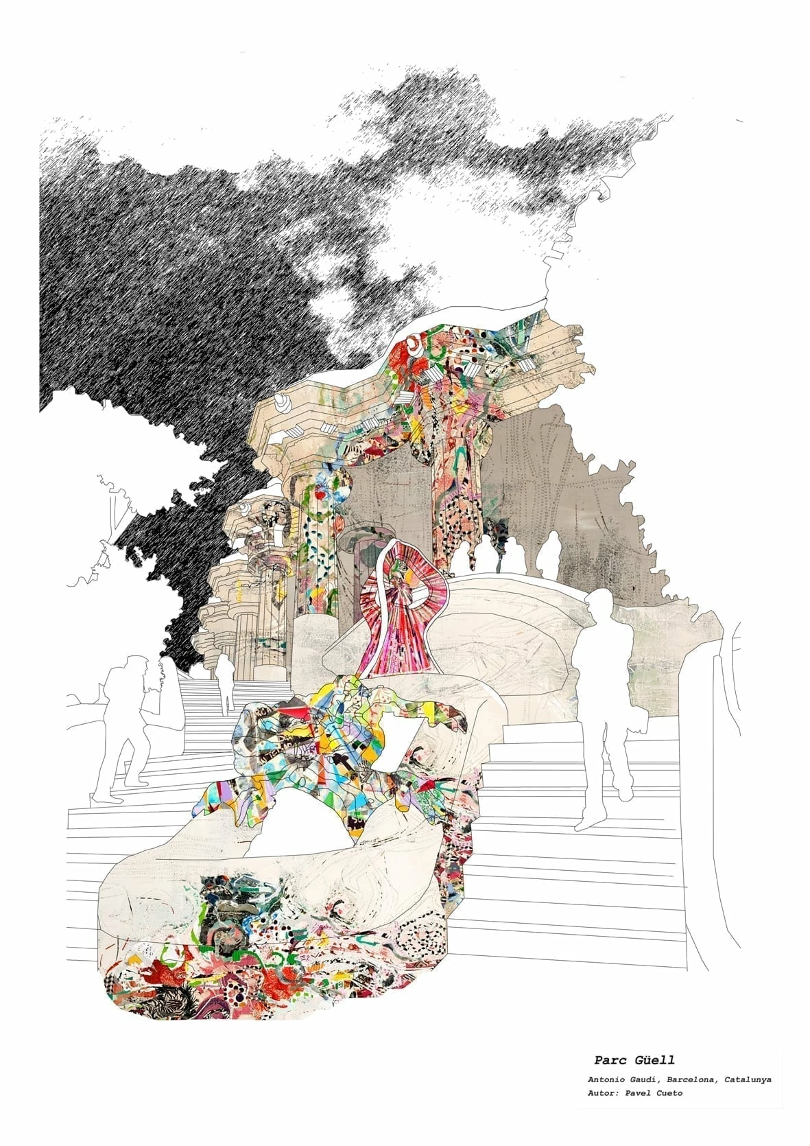 Bornisimo Parc Guell, Barcelona Print A5 1 Bornisimo Parc Guell, Barcelona Print A5