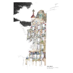 Bornisimo Casa Batlló Costat, Barcelona Print A3
