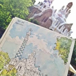 Bornisimo Parc Guell Barcelona Water Color Print
