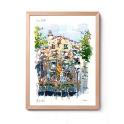 Bornisimo Casa Batllo Senyera Water Color Print