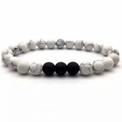 Bornisimo Volcanic Stones Bracelet White-Black