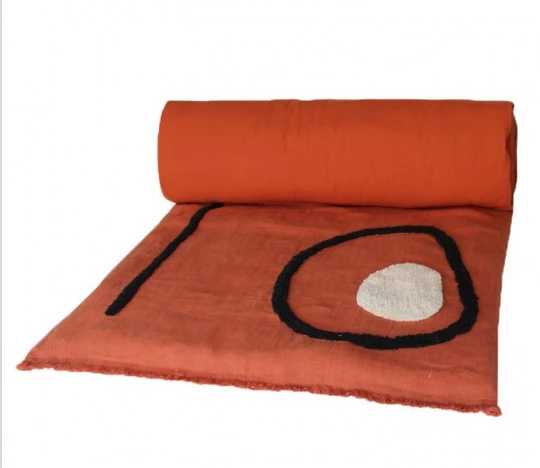 Harmony Quilt Cover in Linen and Embossed Cotton Tikri Ivory Harmony 5 Harmony Quilt Cover in Linen and Embossed Cotton Tikri Ivory Harmony