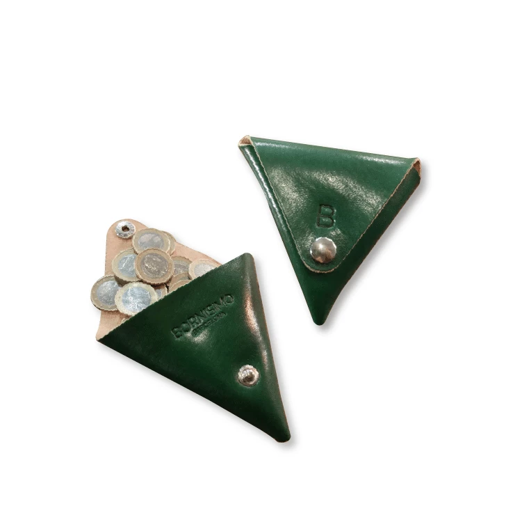 Bornisimo Triangular Leather Coin Purse Black 3 Bornisimo Triangular Leather Coin Purse Black