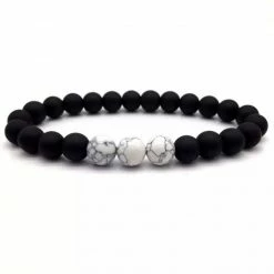 Bornisimo Volcanic Stones Bracelet Black-White