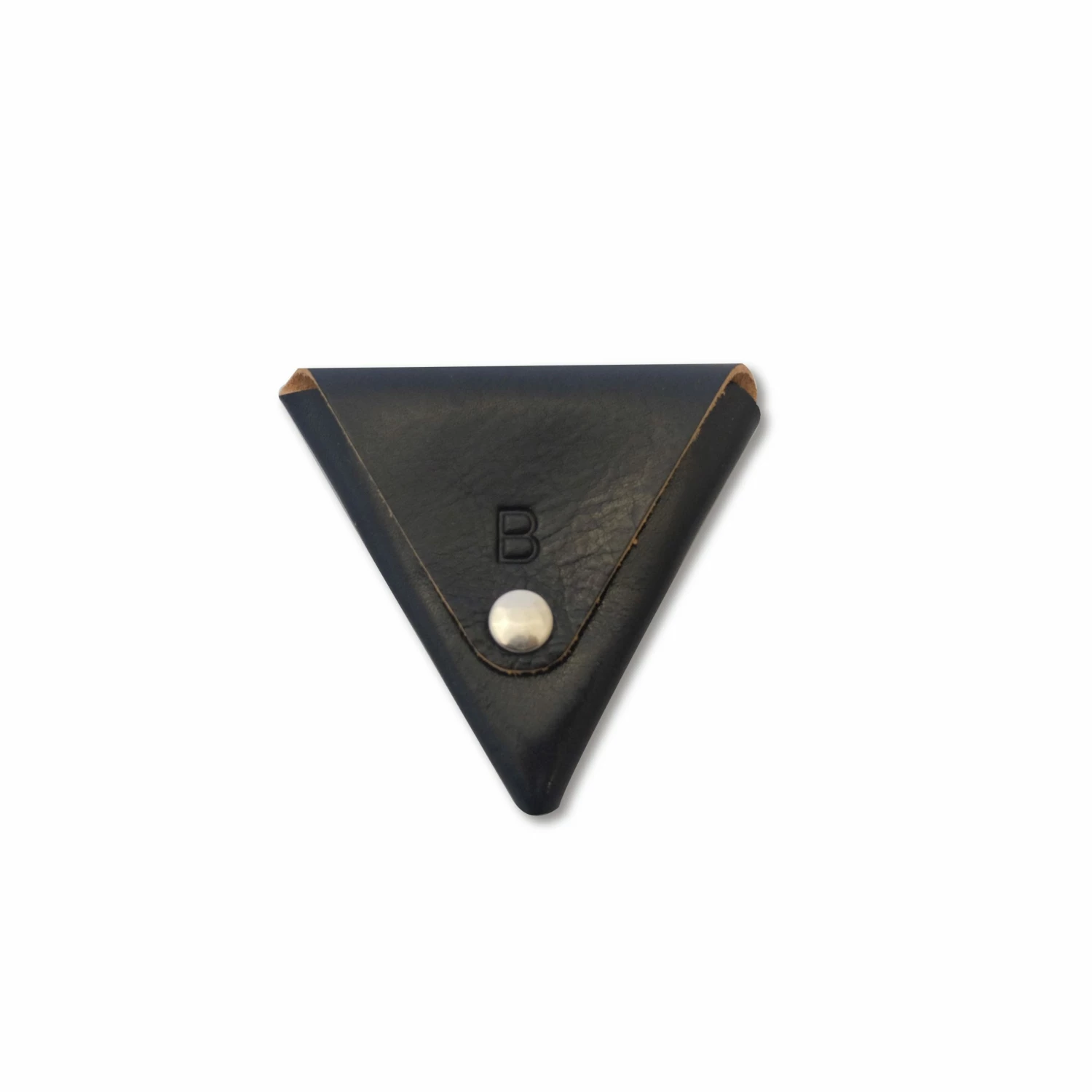 Bornisimo Triangular Leather Coin Purse Black 1 Bornisimo Triangular Leather Coin Purse Black