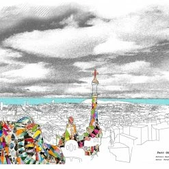 Bornisimo Parc Guell Vistas, Barcelona Print A5