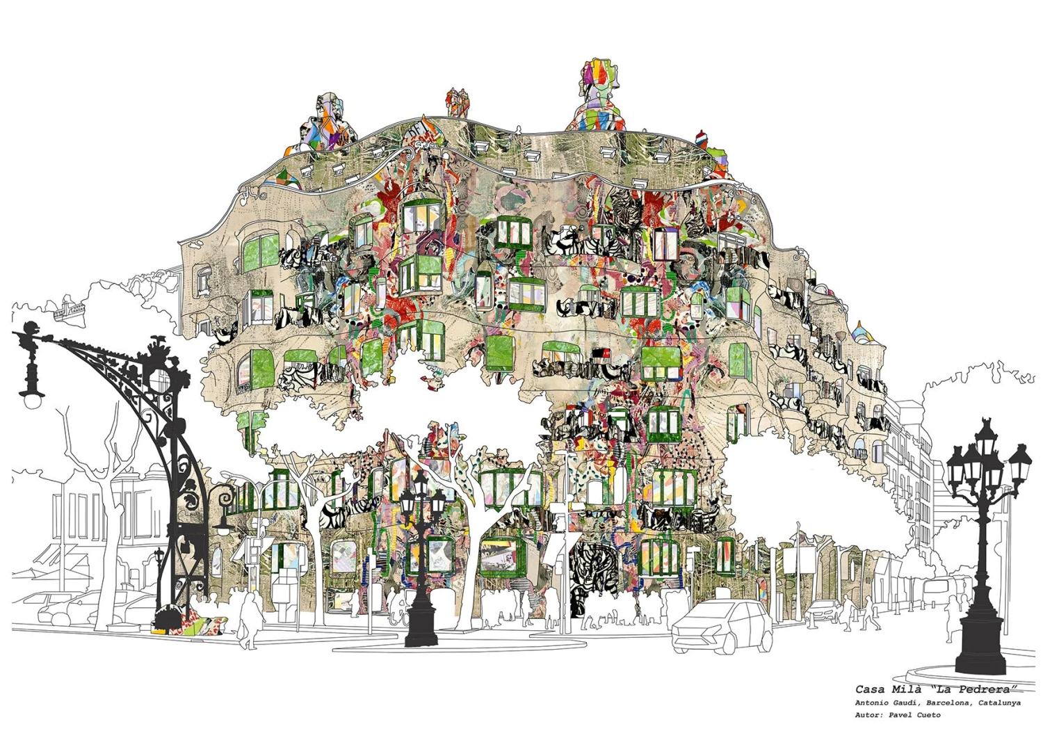 Bornisimo La Pedrera Barcelona Print A3 1 Bornisimo La Pedrera Barcelona Print A3