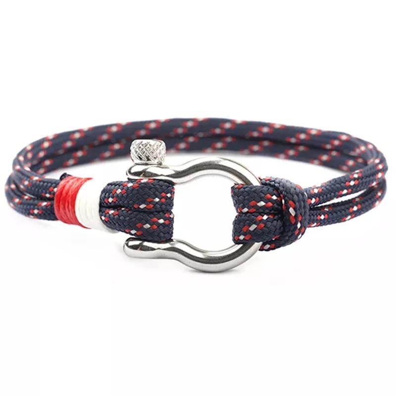 Bornisimo Nylon Bracelet Navy Red & Steel Buckle 1 Bornisimo Nylon Bracelet Navy Red & Steel Buckle
