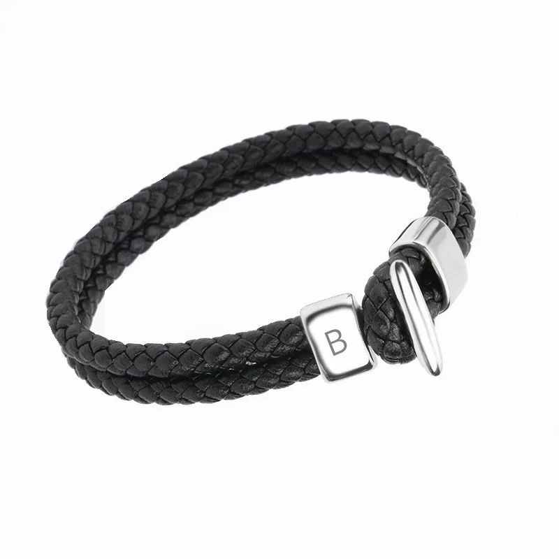 Bornisimo Black Leather Braided Bracelet 1 Bornisimo Black Leather Braided Bracelet