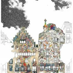 Bornisimo Casa Amatller Y Batllo Barcelona Print A5