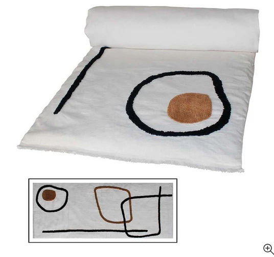 Harmony Quilt Cover in Linen and Embossed Cotton Tikri Ivory Harmony 1 Harmony Quilt Cover in Linen and Embossed Cotton Tikri Ivory Harmony