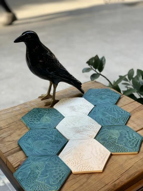 Bornisimo Ceramic Coaster Gaudi Panot White 2 Bornisimo Ceramic Coaster Gaudi Panot White