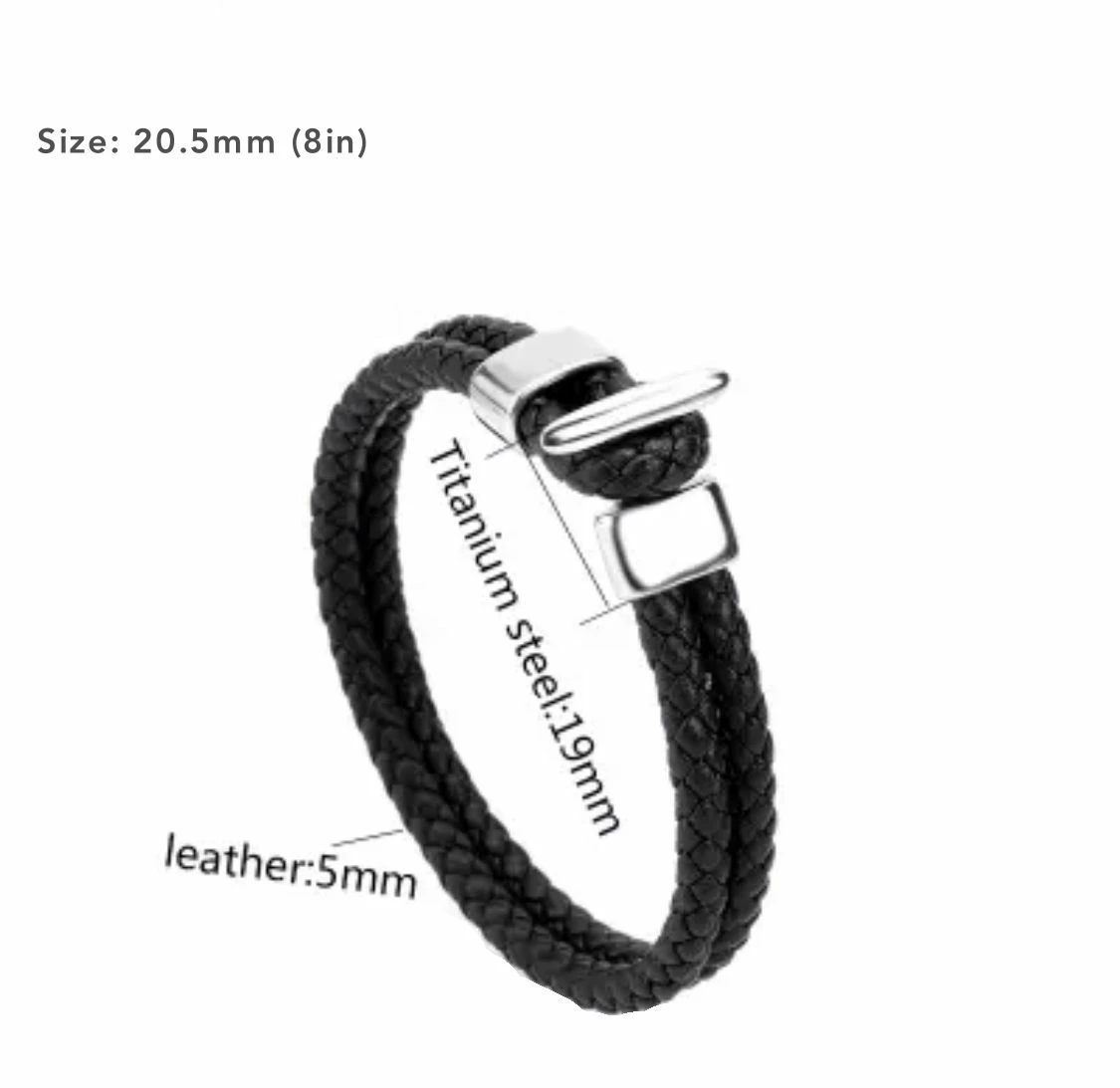 Bornisimo Black Leather Braided Bracelet 2 Bornisimo Black Leather Braided Bracelet